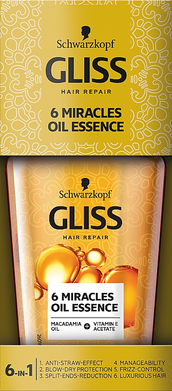 Olejek do włosów - Gliss Kur 6 Miracles Oil Essences