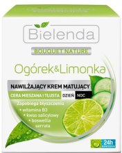 Kup Nawilżający krem matujący do cery mieszanej i tłustej na dzień i noc - Bielenda Bouquet Nature Ogórek & limonka