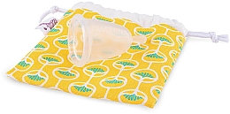 Kubeczek menstruacyjny w żółtym woreczku, rozmiar 2 - Lamazuna — Zdjęcie N2