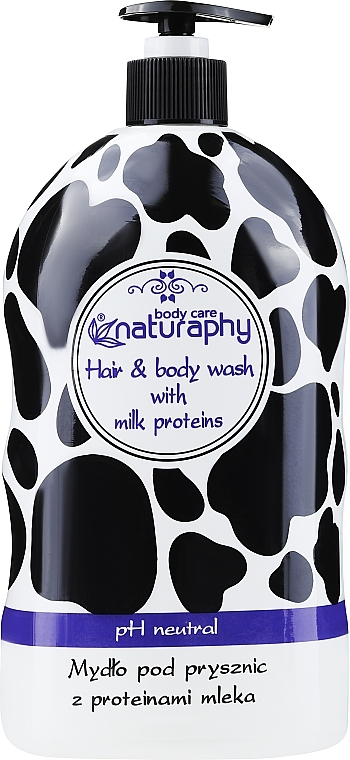 Mydło pod prysznic do włosów i ciała z proteinami mleka - Naturaphy — Zdjęcie N1