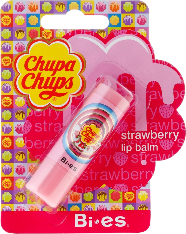 Pomadka ochronna do ust o zapachu truskawki - Bi-es Chupa Chups Strawberry — фото N1