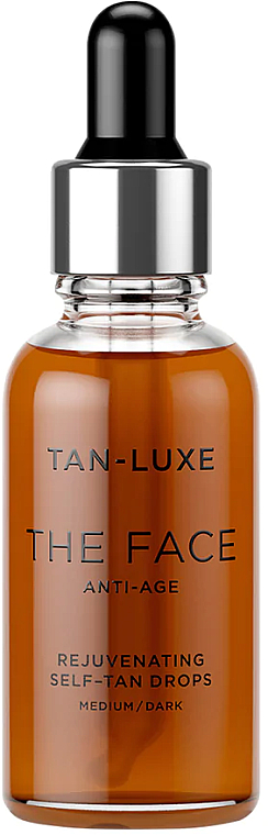 Odmładzający samoopalacz do twarzy w kroplach - Tan-Luxe The Face Anti-Age Tan Drops Medium/Dark — Zdjęcie N1