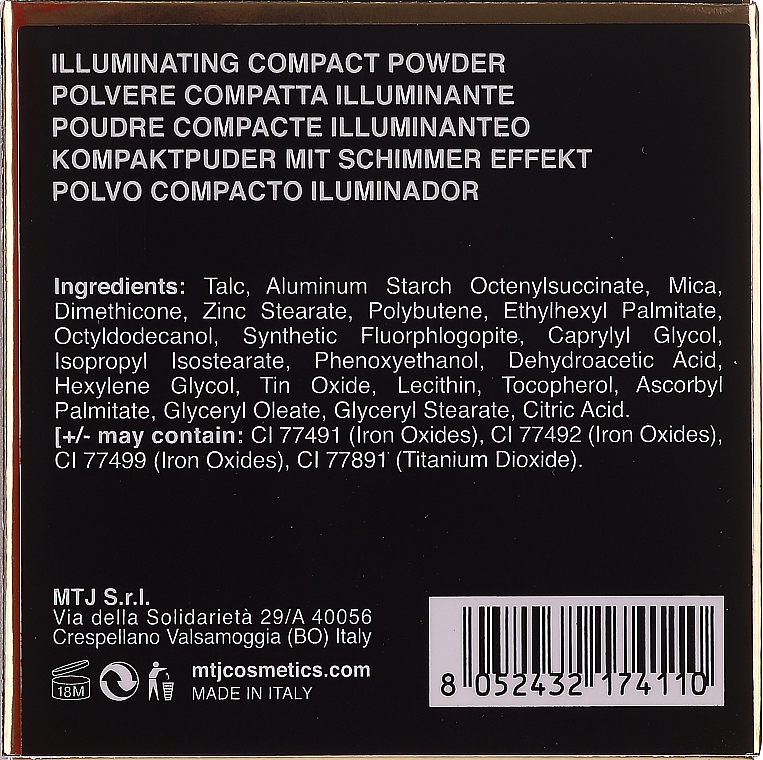 Rozświetlający puder do twarzy - MTJ Cosmetics Illuminating Compact Powder — Zdjęcie N2