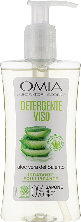 Żel do mycia twarzy z aloesem - Omia Labaratori Ecobio Aloe Vera Facial Cleanser — Zdjęcie N1
