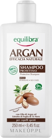 Ochronny szampon arganowy do włosów - Equilibra Naturalne Argan — Zdjęcie 250 ml