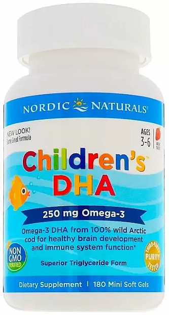 Kwas Omega-3 w żelowych kapsułkach dla dzieci - Nordic Naturals Children's DHA  — Zdjęcie N2