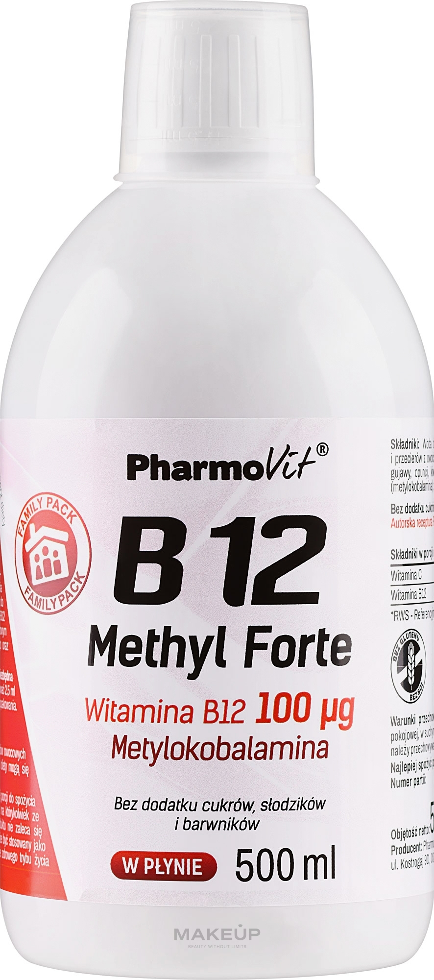 Suplement diety B12 - Pharmovit B12 Methyl Forte  — Zdjęcie 500 ml