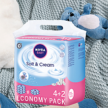 Chusteczki nawilżane dla dzieci 6x63 szt. - NIVEA BABY Soft & Cream — Zdjęcie N3