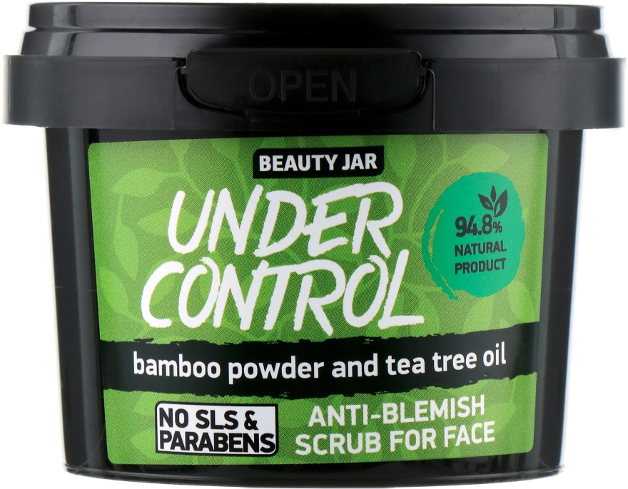 Scrub do twarzy przeciw wypryskom z olejem z drzewa herbacianego i proszkiem bambusowym - Beauty Jar Under Control Anti-Blemish Scrub Bamboo Powder And Tea Tree Oil