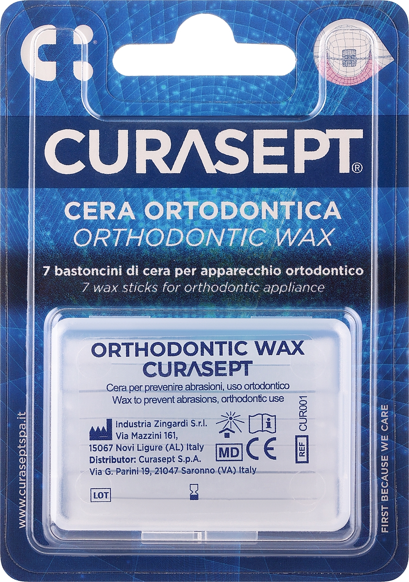 Wosk ortodontyczny, 7 pasków - Curaprox Curasept Orthodontic Wax — Zdjęcie 7 szt.