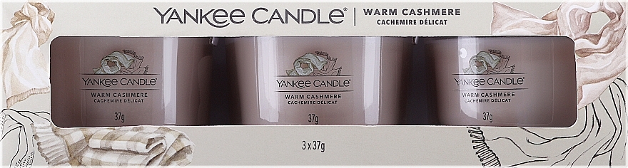 Zestaw świec zapachowych Ciepły kaszmir - Yankee Candle Warm Cashmere (candle/3x37g) — Zdjęcie N1