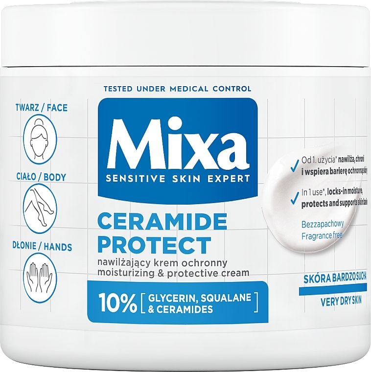 Nawilżający krem do ciała - Mixa Ceramide Protect Moisturizing & Protective Cream — Zdjęcie N1