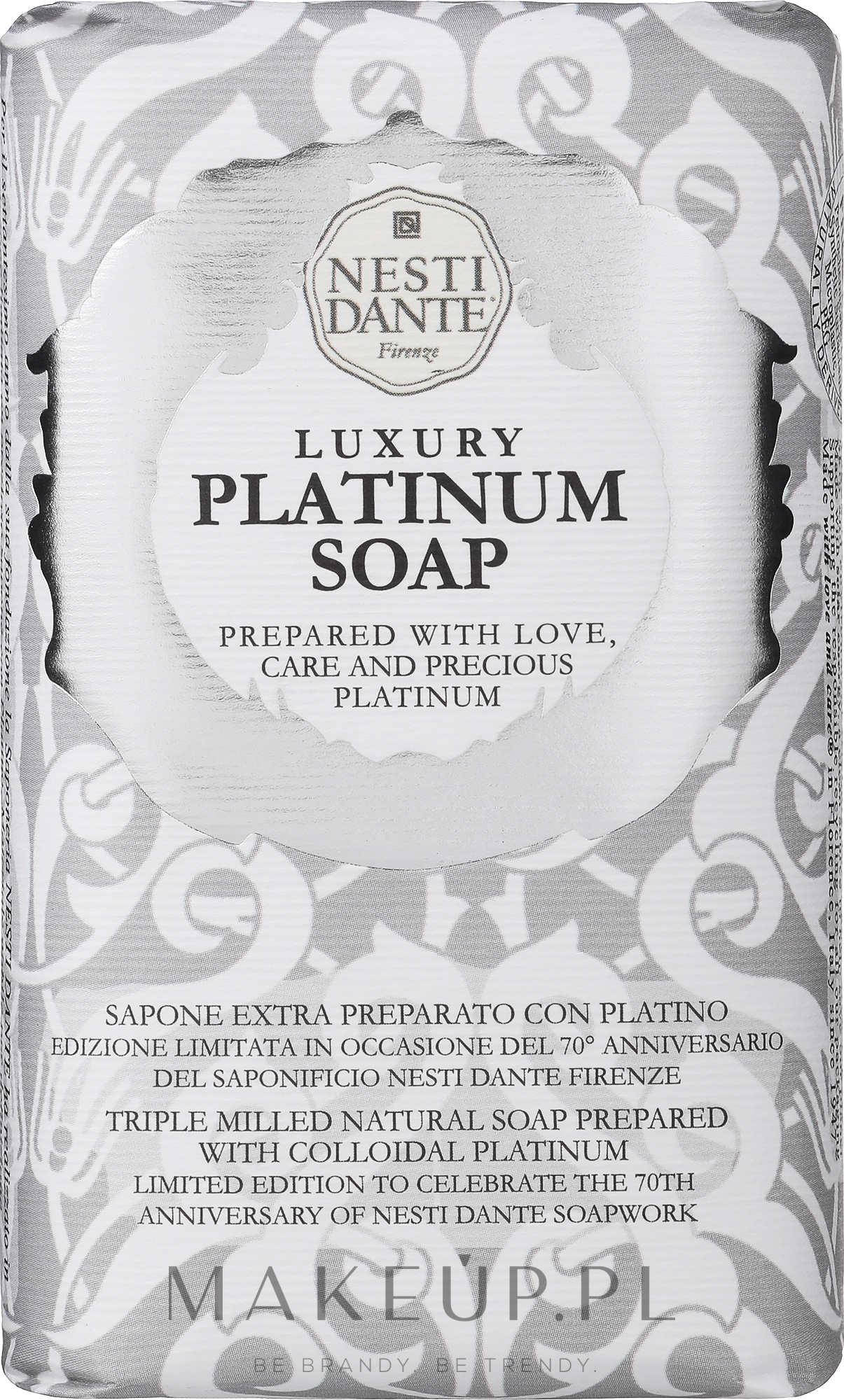 Luksusowe platynowe mydło w kostce - Nesti Dante Luxury Platinum Soap 70th Anniversary — Zdjęcie 250 g