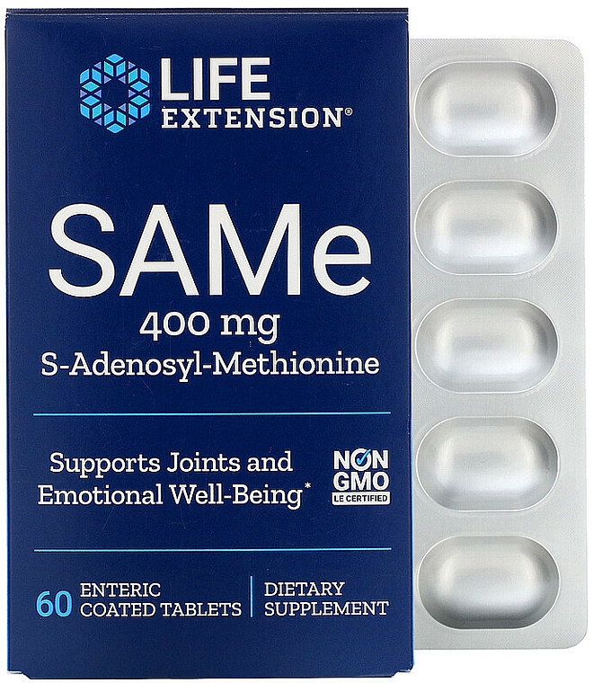 Suplement diety SAMe, 400 mg - Life Extension SAMe — Zdjęcie N1