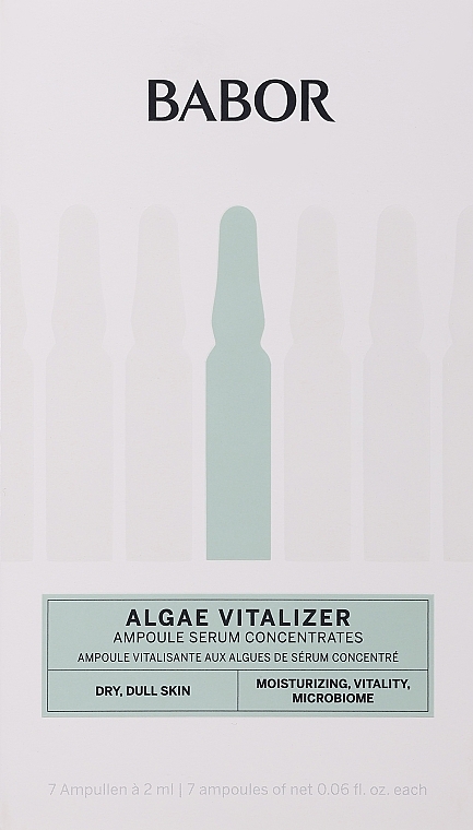 Koncentrat substancji czynnych w ampułkach do twarzy z naturalnym ekstraktem z alg - Babor Algae Vitalizer Hydration Ampoule Concentrates — Zdjęcie N1