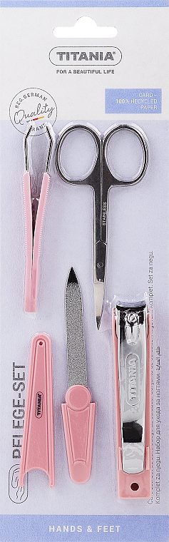 Zestaw do manicure, różowy - Titania — Zdjęcie N1