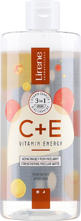Wzmacniający płyn micelarny - Lirene C + E Vitamin Energy Micelar Wather — Zdjęcie N1