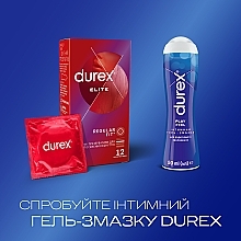 Prezerwatywy lateksowe z silikonowym lubrykantem, cienkie, 12 szt. - Durex Elite Condoms — Zdjęcie N5