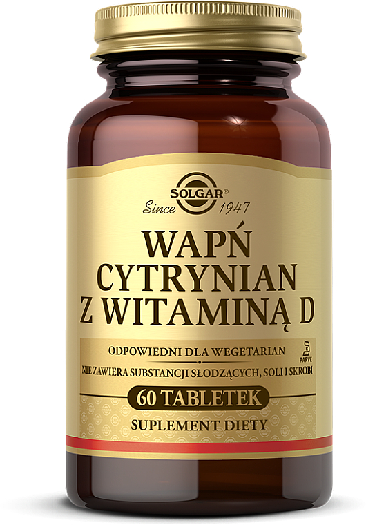 Wapń cytrynian z witaminą D3 - Solgar Calcium Citrate with Vitamin D3 — Zdjęcie N1
