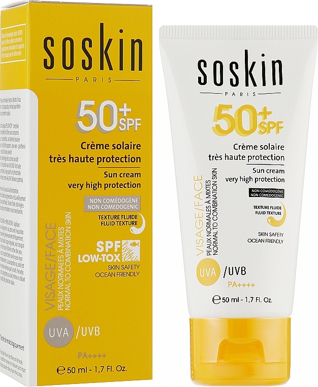 Przeciwsłoneczny fluid do twarzy SPF 50+ - Soskin Sun Cream Very High Protection SPF50+ — Zdjęcie N1