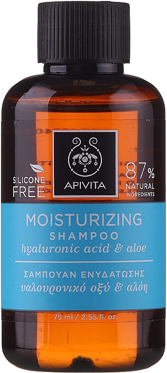 Szampon nawilżający z kwasem hialuronowym i aloesem - Apivita Moisturizing Shampoo With Hyaluronic Acid & Aloe — Zdjęcie N3