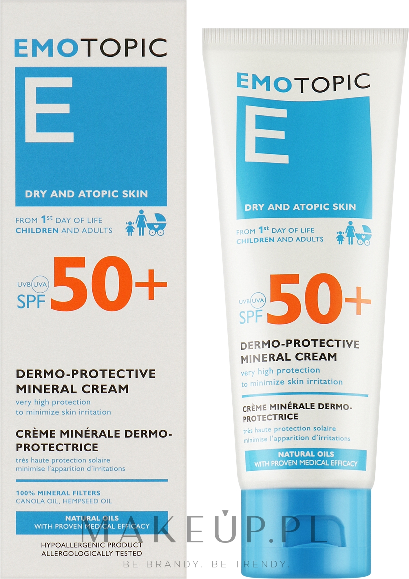 Dermoochronny krem mineralny SPF 50+ - Pharmaceris Emotopic Mineral Protection Cream — Zdjęcie 75 ml