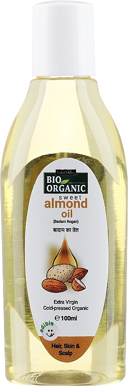 Olejek ze słodkich migdałów - Indus Valley Bio Organic Cold Pressed Sweet Almond Oil — Zdjęcie N1