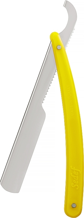 Brzytwa do golenia z plastikowym uchwytem, żółta - Sedef Plastic Handle Straight Razor — Zdjęcie N1