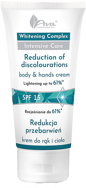 Krem do rąk i ciała redukujący przebarwienia - Ava Laboratorium Whitening Complex For Body And Hands SPF15 — Zdjęcie N1