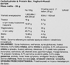Baton proteinowy o smaku jogurtu z muesli - Weider Carbohydrate & Protein Bar Yoghurt-Muesli — Zdjęcie N3