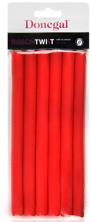 Wałki do włosów 5004, 1,3 cm / 18 cm, czerwone - Donegal Ribbon Twist — Zdjęcie N1