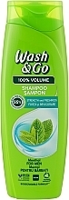 Szampon z ekstraktem z mięty - Wash&Go 100 % Volume Menthol Shampoo — Zdjęcie N1