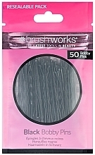 Wsuwki do włosów, czarne - Brushworks Black Bobby Pins — Zdjęcie N1