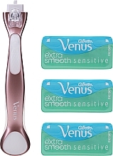 Maszynka do golenia z 3 wymiennymi wkładami - Gillette Venus RoseGold Extra Smooth Sensitive — Zdjęcie N3