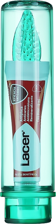 Zestaw - Lacer Travel Set (toothpaste/5ml + toothbrush /1pcs + bag/1pcs) — Zdjęcie N2