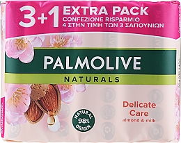 Mydło w kostce Mleko migdałowe 3+1 - Palmolive Naturals Delicate Care with Almond Milk Soap — Zdjęcie N7