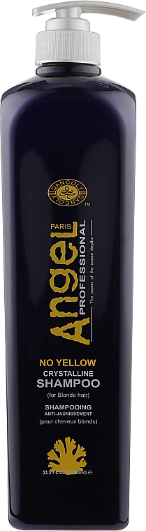 Szampon neutralizujący żółty pigment - Angel Professional Paris No Yellow Crystalline Shampoo — Zdjęcie N5