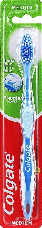 Szczoteczka do zębów Premier, średnio twarda №1, niebieska 2 - Colgate Premier Medium Toothbrush — Zdjęcie N1