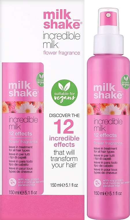 Mleczko do włosów bez spłukiwania 12 efektów - Milk_shake Incredible Milk Flower Fragrance — Zdjęcie N2