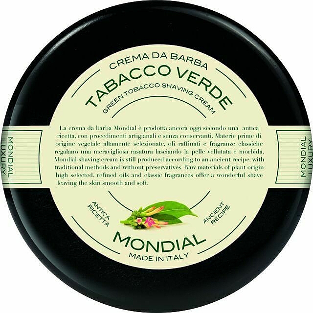 Krem do golenia z zielonym tytoniem - Mondial Shaving Cream Wooden Bowl — Zdjęcie N1