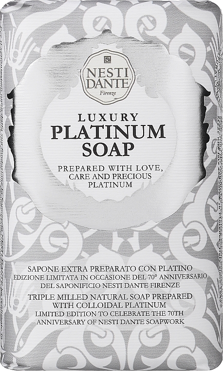Luksusowe platynowe mydło w kostce - Nesti Dante Luxury Platinum Soap 70th Anniversary