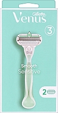 Maszynka do golenia z 2 wymiennymi kasetami - Gillette Venus Smooth Sensitive — Zdjęcie N1