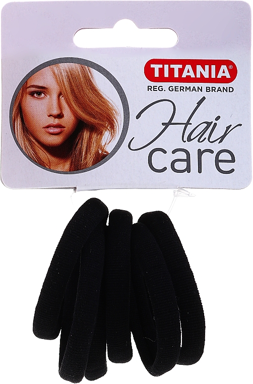 Gumka do włosów (mała, czarna, 6 szt.) - Titania — Zdjęcie N1