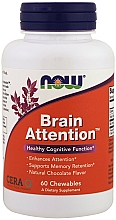 Kup Suplement diety w kapsułkach do żucia wspomagający koncentrację - Now Foods Brain Attention Chocolate Flavor