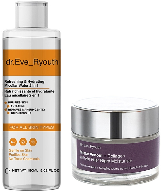 Zestaw - Dr. Eve_Ryouth Revive & Renew Nighttime Set (m/water 150 ml + cr 50 ml) — Zdjęcie N1