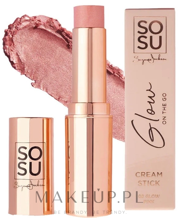 Rozświetlający róż w sztyfcie - Sosu Cosmetics Glow On The Go Cream Stick — Zdjęcie 02 - Glow Pink