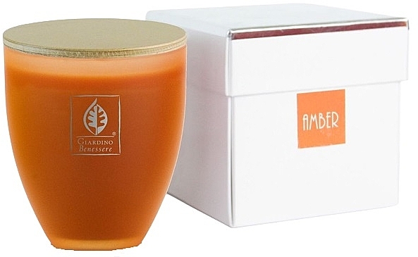 Giardino Benessere Amber - Perfumowana świeca zapachowa w pomarańczowym szkle — Zdjęcie N1