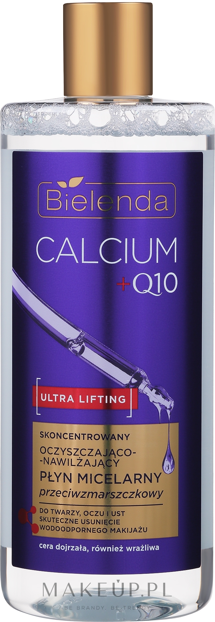 Skoncentrowany oczyszczająco-nawilżający płyn micelarny, przeciwzmarszczkowy - Bielenda Calcium + Q10 — Zdjęcie 500 ml