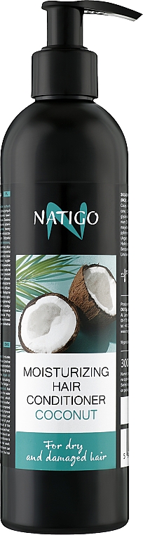 Nawilżająca odżywka do włosów Kokos - Natigo Moisturizing Hair Conditioner Coconut — Zdjęcie N1
