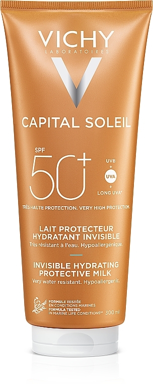 PRZECENA! Nawilżające mleczko ochronne do ciała SPF 50+ - Vichy Capital Ideal Soleil Hydratant Milk SPF 50+ * — Zdjęcie N1